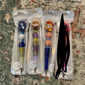 Disney Doorables Beaded Pens lot of three